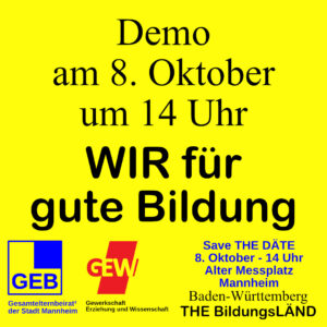 Aufruf zur Demo am 8. Oktober 2022 um 14 Uhr in Mannheim