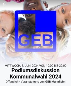 Pressemitteilung: Einladung zur Podiumsdiskussion des Gesamtelternbeirats der Stadt Mannheim anlässlich der Gemeinderatswahl 2024