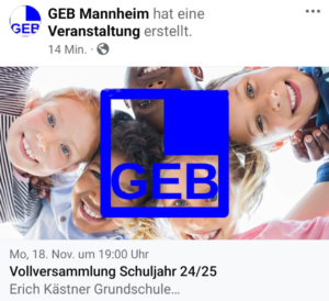 Termin vormerken: Vollversammlung Schuljahr 24/25